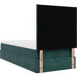 vidaXL Otomanski posteljni okvir z vzmetnicami zelen 90x190cm žamet, (21610254) | Shoptok.si