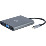 Docking station USB adapter Type-C 6-in-1 multi-port adapter (Hub3.1 + HDMI + VGA + PD + card reader + stereo audio), space grey, A-CM-COMBO6-01 Cijene