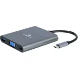 station USB adapter Type-C 6-in-1 multi-port adapter (Hub3.1 + HDMI + VGA + PD + card reader + stereo audio), space grey, A-CM-COMBO6-01