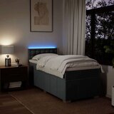 vidaXL Box spring postelja z vzmetnico temno siva 90x200 cm blago | Shoptok.si