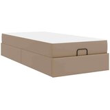vidaXL Posteljni okvir z vzmetnico Kapučino 90 x 190 cm Umetna koža | Shoptok.si