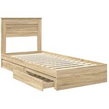 vidaXL Konstrukcija postelje Sonoma hrast 75 x 190 cm Konstruiran les | Shoptok.si