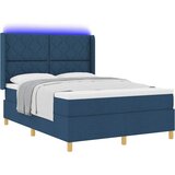  Krevet s opruga kutije s LED trakama Plava 140 x 200 cm tkanina | shoptok.hr