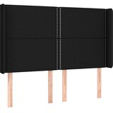  Uzglavlje s ušima crno 147x16x118/128 cm od tkanine | shoptok.hr
