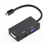 E-green adapter mini displayport (m) - hdmi+vga+dvi-i dual link (f) crni Cene