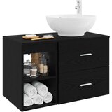  Set namještaja za kupaonicu 2 kom. Crni hrast Konstruirano drvo Crna 49,5 x 44,5 x 80 cm | Shoptok.si