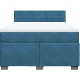 vidaXL Krevet s oprugama i madracem plavi 140x190 cm baršunasti | shoptok.hr
