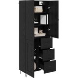  Highboard s ladicama 2 pcs Crni hrast Inženjersko drvo i staklo | shoptok.hr