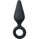 EasyToys Pointy Plug - analni dildo z obročem za oprijem - srednji (črn) | Shoptok.si