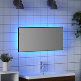  Ogledalo Zidne Smeđi hrast 80 x 37 cm Staklo i inženjerski drvo | shoptok.hr