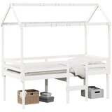  Visoki krevet s krovom bijeli 80 x 200 cm od masivne borovine | shoptok.hr