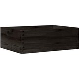  Drvena kutija s ručkama crna 40x30x13 cm puno drvo bor | shoptok.hr