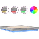  Okvir kreveta s LED svjetlima siva boja hrasta 200 x 200 cm | Eponuda.com
