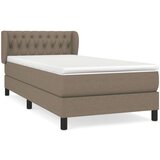  Box spring postelja z vzmetnico taupe 90x200 cm blago, (20725040) | Shoptok.si