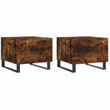  The Living Store Klubske mizice 2 kosa dimljeni hrast 50x50x40 cm inženirski les - Klubska Mizica, (21450342) | Shoptok.si