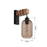 Brilagi Zidna lampa WOOD GLASS 1xE27/60W/230V borovina/crna/zadimljeno braon | Eponuda.com