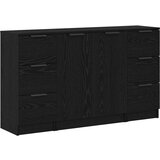 vidaXL Ormarić / Komoda s ladicama 3 pcs Crni hrast 121 x 30 x 70 cm | shoptok.hr