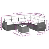 vidaXL 7-dijelni set vrtnih sofa od poliratana s jastucima smeđi | shoptok.hr