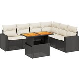 Maison Chic Seti vrtnega pohištva - Vrtna garnitura - Vrtni pohištvo set 7-delna z blazinami črn poli ratan, (21801530) | Shoptok.si