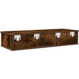 vidaXL Stenska polica s predali dimljen hrast 100x37,5x19 cm inž. les | Shoptok.si