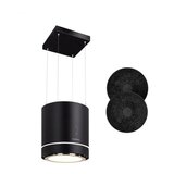 Klarstein tron ambience, otočna kuhinjska napa, &Oslash; 38 cm, recirkulacija 540 m&sup3; / h, led, črna cene