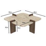  Konferencijski stočić PURO 90x90 cm bež/orah | Eponuda.com