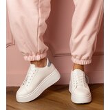 Gemre White sneakers with a blue heart and rhinestones Lerisol | Shoptok.si