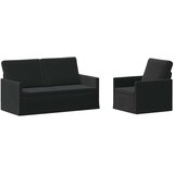  Set sofe 2 pcs Crna Baršun - Crna Jednostruka + Dvostruka (140 cm) | shoptok.hr
