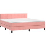  box spring s madracem LED ružičasti 160x200cm baršunasti | shoptok.hr