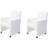 Furnova Jedilni stol 2 kosa belo umetno usnje, (21928645) | Shoptok.si