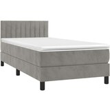 Box spring krevet s madracem svjetlosivi 100x200 cm baršunasti | shoptok.hr