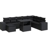  9-dijelni set vrtnih sofa s jastucima crni od poliratana | shoptok.hr