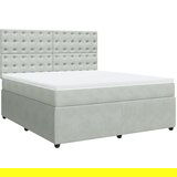 Maison Chic Box spring postelja - Vzmetna postelja z vzmetnico svetlo siva 180x200 cm žamet SL23538, (21891207) | Shoptok.si