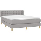 Krevet s oprugama i madracem svjetlosivi 140x190 cm od tkanine | shoptok.hr
