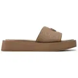 Calvin Klein Natikači Flatform Slide Relock Mono Jacq HW0HW01488 Rjava