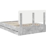  Krevetna konstrukcija s ladicama Betonski sivi 160 x 200 cm | shoptok.hr