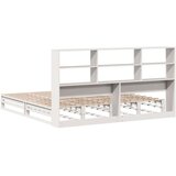 Knjižna postelja brez vzmetnice bela 180x200 cm trden les | Shoptok.si