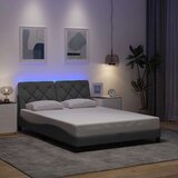 vidaXL Posteljni okvir z LED brez vzmetnice svetlo siv 140x200 cm Cene