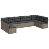 Maison Chic Seti vrtnega pohištva - Vrtna garnitura - Vrtni pohištvo set 10-delna z blazinami siv poli ratan, (21811745) | Shoptok.si