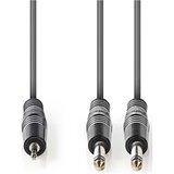 Nedis COTH23200GY15, Stereo audio kabl, 2x 6,35 mm muški, 3,5 mm muški, Niklovani, 1,50 m, Okrugli, sivi Cene
