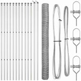 vidaXL heksagonalna ograja 1.6x25 m pocinkano jeklo, ograjni stebri 13 kosov Ø32 mm 210 cm pocinkano jeklo | Shoptok.si