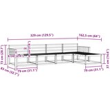  Set vanjskih sofa 5 kom. Prirodna Čvrsto drvo akacije Smeđa 329 x 162,5 x 73 cm | shoptok.hr