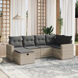 Maison Chic Seti vrtnega pohištva - Vrtna garnitura - Vrtni pohištvo set 6-delna z blazinami siv poli ratan, (21806030) | Shoptok.si