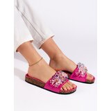 Shelvt Women's suede fuchsia flip-flops | Shoptok.si