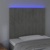  LED uzglavlje svjetlosivo 90x5x118/128 cm baršunasto | shoptok.hr