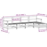  5-dijelni set vrtnih sofa bijeli od masivne borovine | shoptok.hr