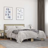 Posteljni okvir sonoma hrast 120x190 cm inž. les in kovina | Shoptok.si