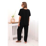 Kesi Włoski Women's set with a loose blouse and wide pants black | shoptok.hr