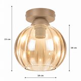 Brilagi LED Plafonsko svetlo R GLASS 1xE27/60W/230V prečnik 18 cm bež/zadimljeno bež | Eponuda.com