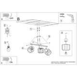  Stropna svetilka BELUCI 3 črna, (21347614) | Shoptok.si